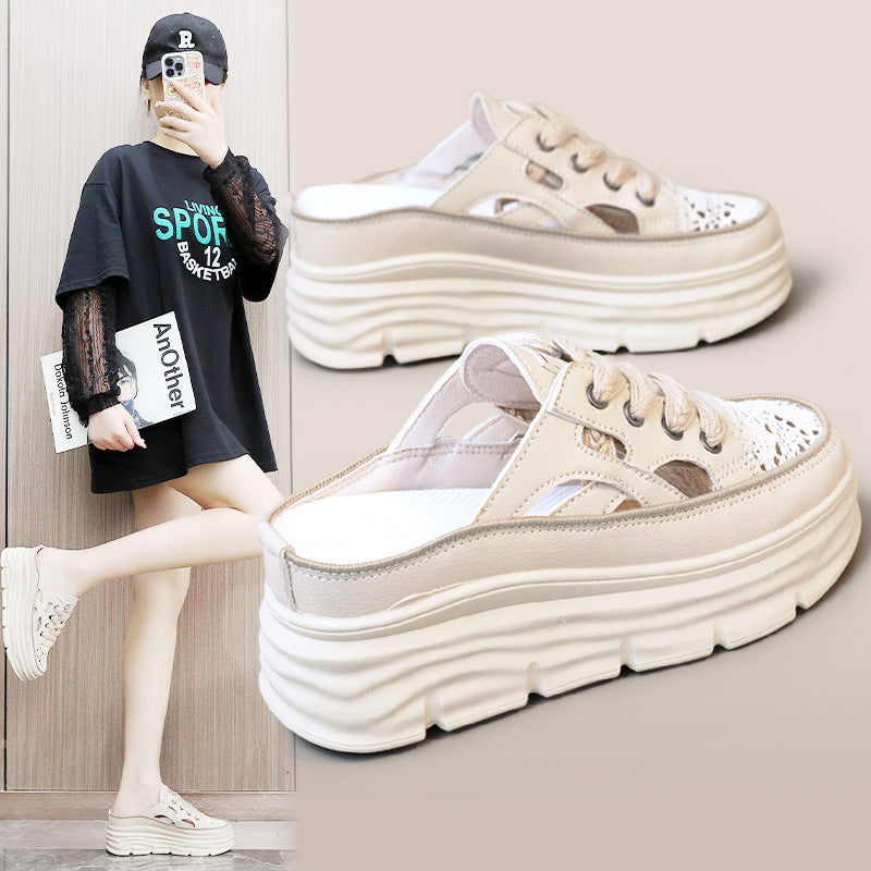 Damen Sportliche Plateausneakers mit atmungsaktivem Obermaterial und lässigem Schnitt R&B