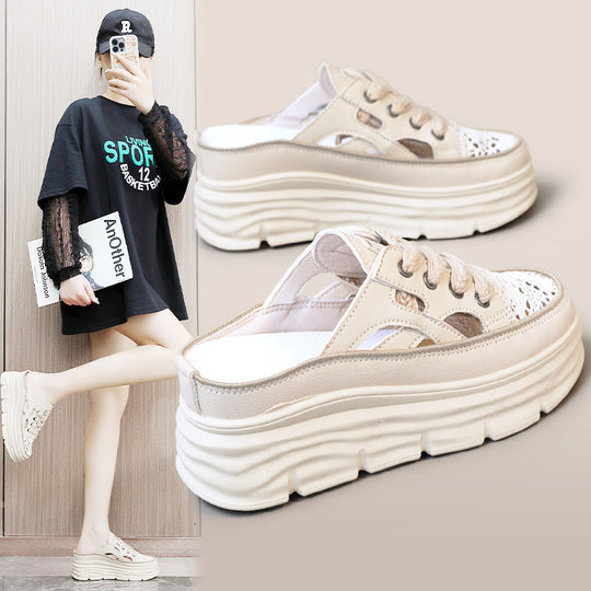 Damen Sportliche Plateausneakers mit atmungsaktivem Obermaterial und lässigem Schnitt R&B