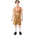 Unisex nan traditionelle Kinderlederhose mit verstellbaren Hosenträgern und aufwendiger Stickerei R&B