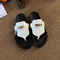 Damen elegante Zehentrenner-Sandalen mit luxuriösem Riemendesign und Komfortfußbett R&B