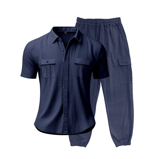 Herren Freizeit-Set mit praktischen Taschen und atmungsaktiver Struktur R&B