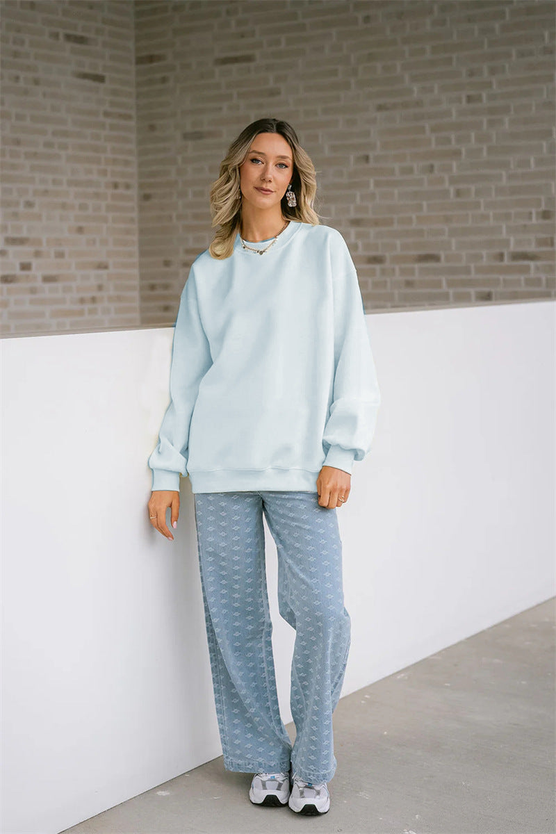 Damen komfortabler Sweater und weit geschnittene Pants Set R&B