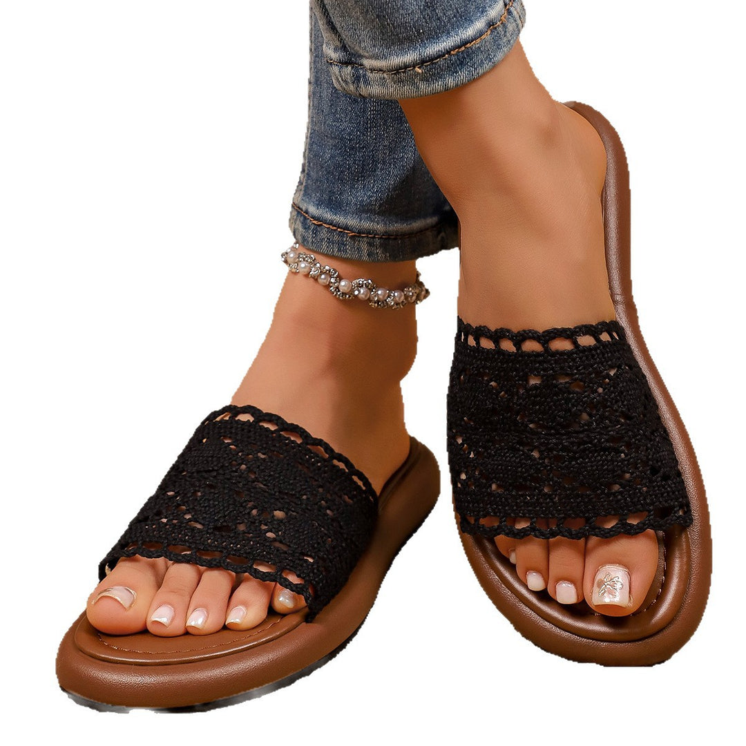 Damen Komfortable Riemchensandalen mit Häkelmuster R&B