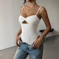 Damen Eleganter Schlankmachender Badeanzug mit Knotendetail R&B