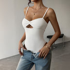 Damen Eleganter Schlankmachender Badeanzug mit Knotendetail R&B