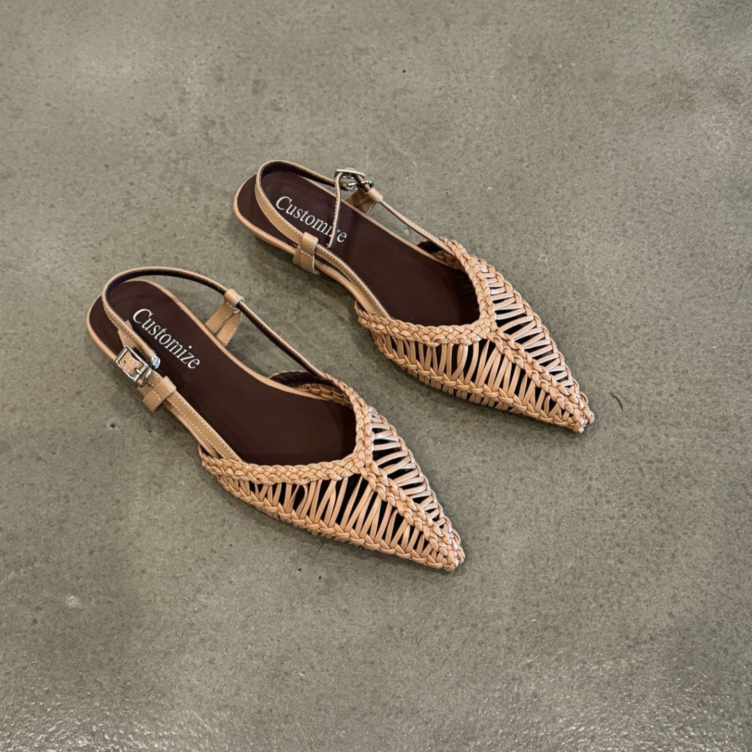 Damen Slingback Sandalen mit raffiniertem geflochtenem Design und komfortablem Fußbett R&B