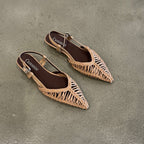 Damen Slingback Sandalen mit raffiniertem geflochtenem Design und komfortablem Fußbett