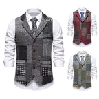 Herren Anzugweste im modernen Patchwork-Design mit praktischen Taschen R&B