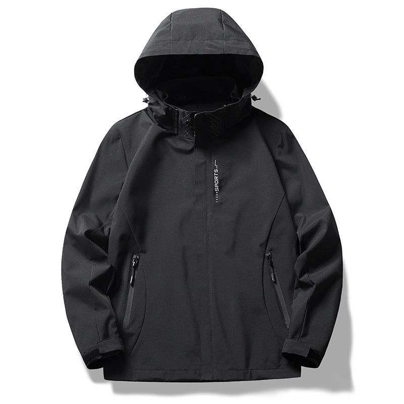 Damen wetterfeste Funktionsjacke mit verstellbarer Kapuze und atmungsaktiven Materialien R&B