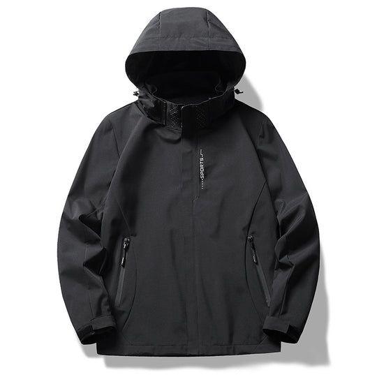 Damen wetterfeste Funktionsjacke mit verstellbarer Kapuze und atmungsaktiven Materialien R&B