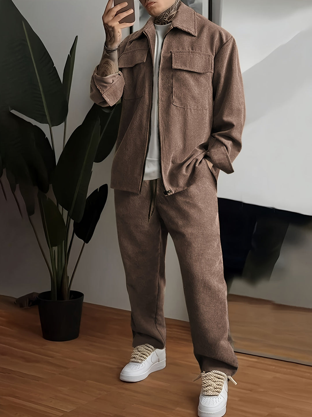 Herren Flanelljacke mit praktischen Taschen R&B