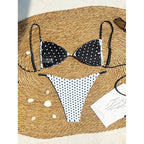 Damen Triangel-Bikini mit Punktemuster