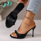 Damen elegante Mules mit dekorativem Schleifenakzent R&B