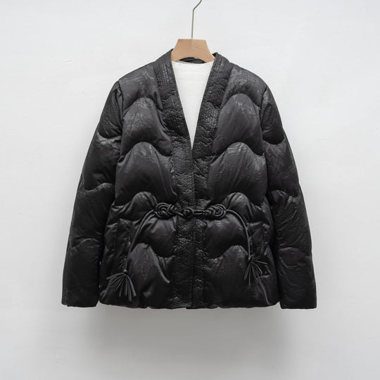 Damen Voluminöse Steppjacke mit Taillenzug und eleganter Struktur R&B