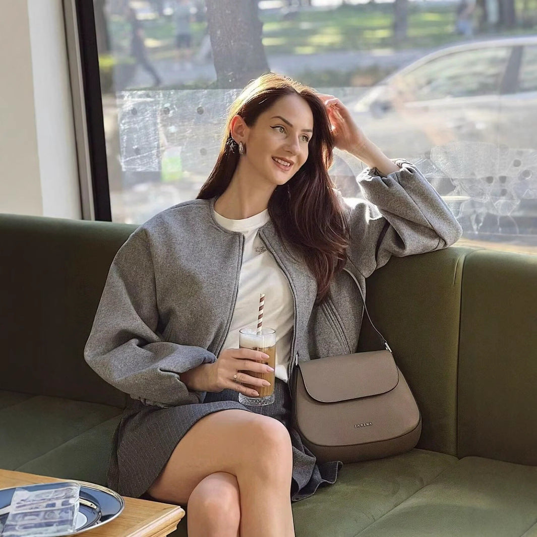 Damen elegante Kurzjacke mit Volumenärmel