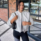 Damen modische Sweatjacke mit Knopfverschluss und praktischen Taschen R&B