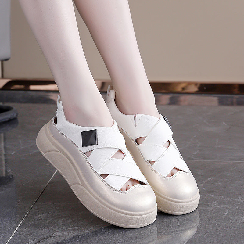 Damen modische Sneakers mit innovativem Kreuzband-Design und dämpfender Sohle R&B