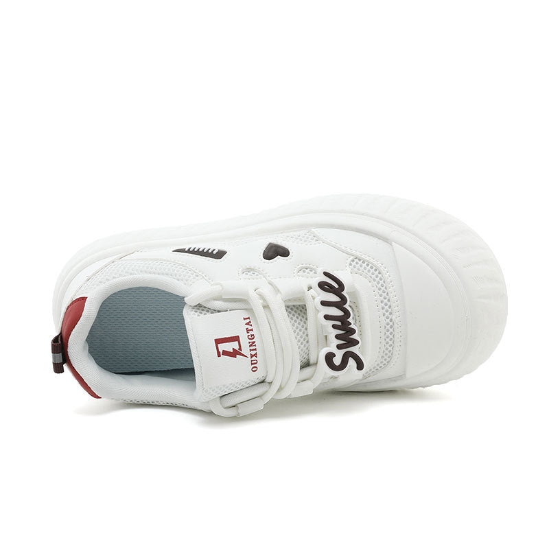 Damen Trendige Plateau-Sneaker mit buntem Schriftzug R&B