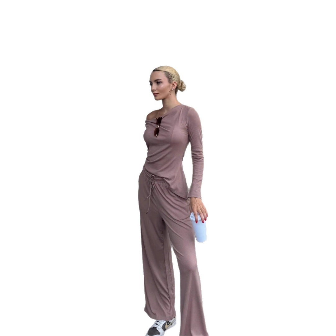 Damen Elegantes Freizeit-Set mit figurschmeichelndem Oberteil und weit geschnittenen Hosen R&B