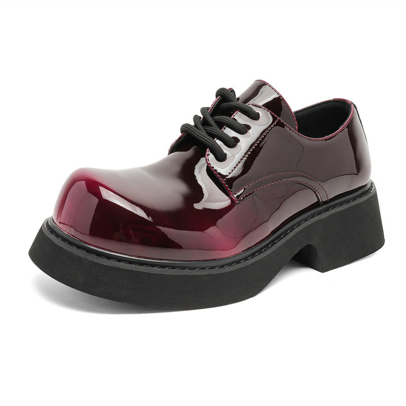 Damen Hochglänzende Schnürschuhe mit dicker Sohle und modischem Design R&B