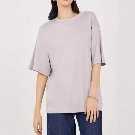 Damen Übergröße Shirt mit lässigem Schnitt und kurzarm R&B