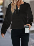 Damen Sportliches Sweatshirt mit halbem Reißverschluss R&B