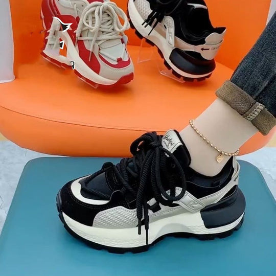 Damen Sportliche Hochleistungs-Sneaker mit stoßdämpfendem Sohlenprofil und atmungsaktiver Mesh-Oberfläche R&B