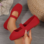 Damen Ballerinas mit elastischem Riemchen und strukturiertem Obermaterial R&B