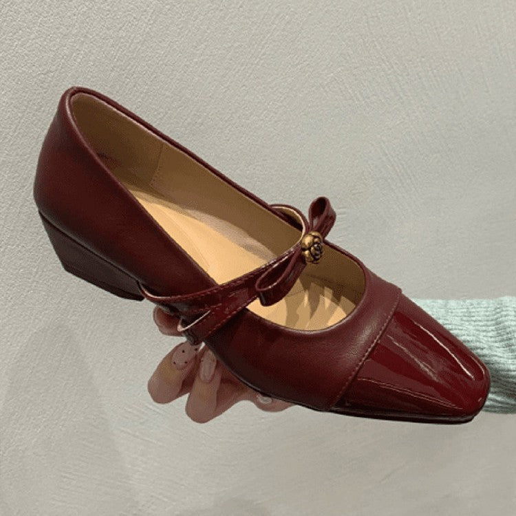 Damen elegante Mary Jane Pumps mit modischem Schleifendetail R&B