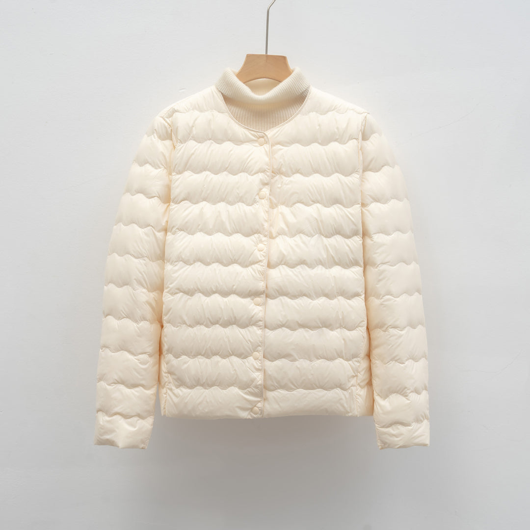 Damen Leichte gesteppte Jacke mit hochgeschlossenem Kragen und elastischen Bündchen R&B