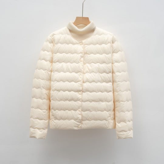 Damen Leichte gesteppte Jacke mit hochgeschlossenem Kragen und elastischen Bündchen R&B
