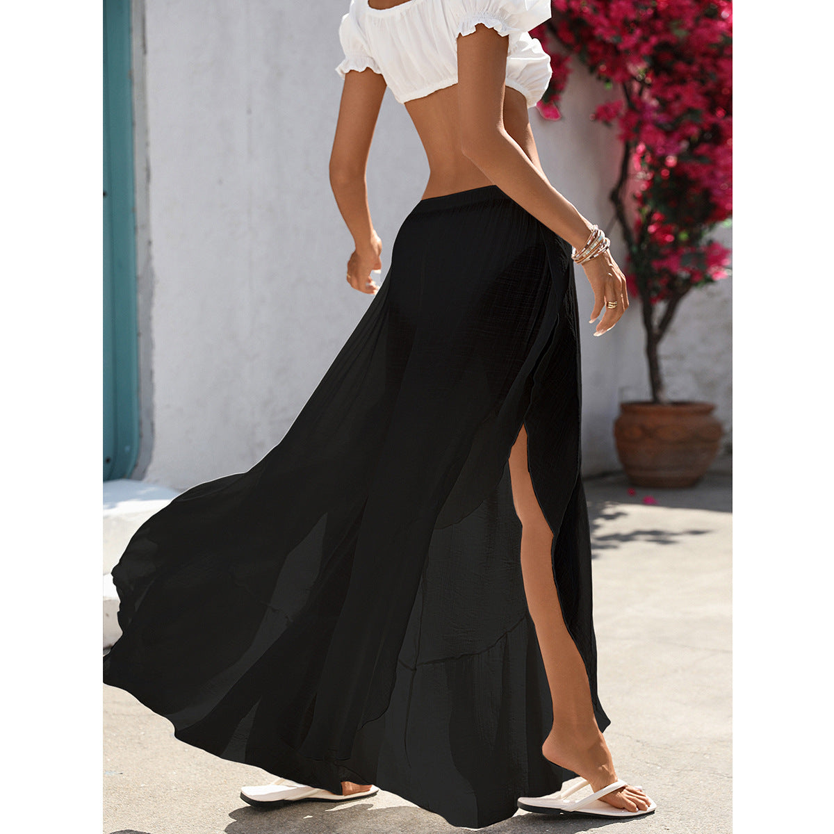 Damen Maxi-Rock mit elegantem asymmetrischen Schnitt und luftiger Passform R&B
