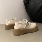 Damen modische Plateau-Mary Jane Schuhe mit verstellbarem Schnallenverschluss R&B