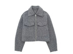 Damen modische cropped Wolljacke R&B