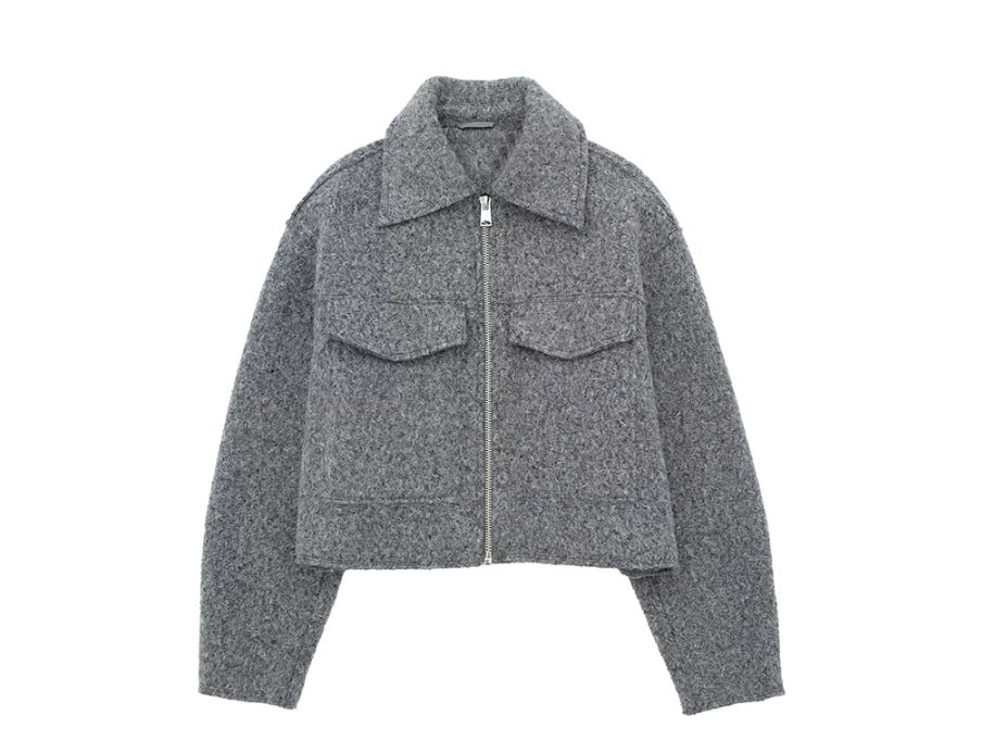 Damen modische cropped Wolljacke R&B