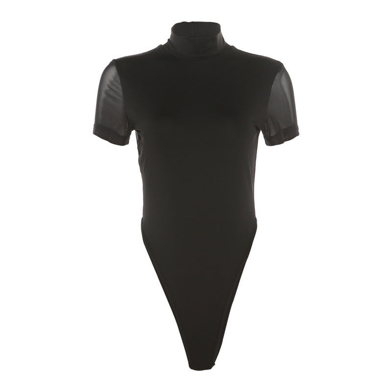 Damen Figurbetontes Bodysuit mit Hochkragen R&B