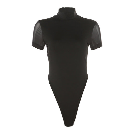Damen Figurbetontes Bodysuit mit Hochkragen R&B