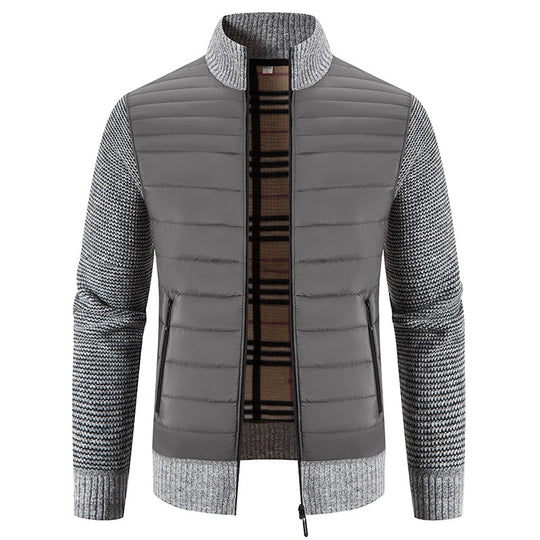 Herren lässige Steppjacke mit Strickärmeln R&B