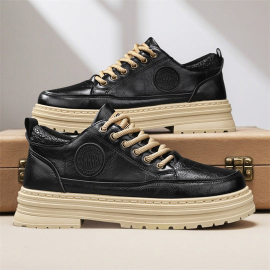 Damen Casual Leder Sneakers mit rutschfester Sohle und atmungsaktiver Oberfläche R&B