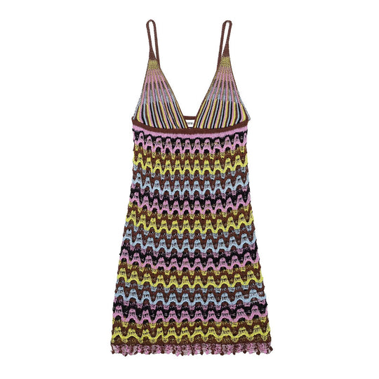 Damen Sommerliches Chiffonkleid mit Wellenmuster und verstellbaren Trägern R&B