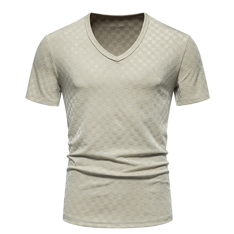 Herren V-Ausschnitt Shirt mit strukturierter Oberfläche R&B