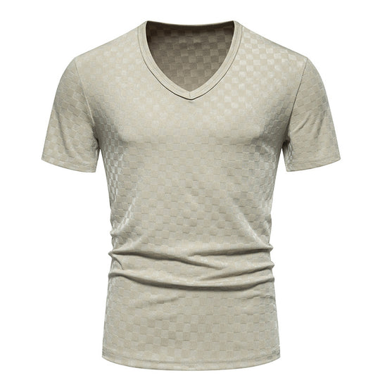 Herren V-Ausschnitt Shirt mit strukturierter Oberfläche R&B