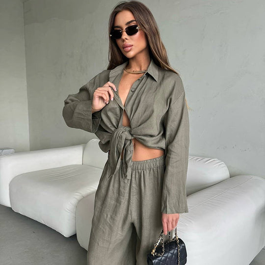 Damen luftiges Loungewear-Set mit weitem Schnitt R&B