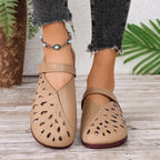 Damen bequeme Schlupfsandalen mit durchbrochenem Design R&B