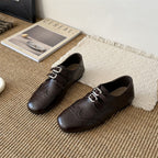 Damen Elegante Schnürschuhe mit doppeltem Schnallenverschluss und perforierten Details R&B