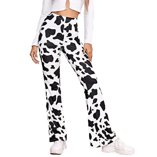 Damen Flared-Leggings mit tierischem Muster R&B