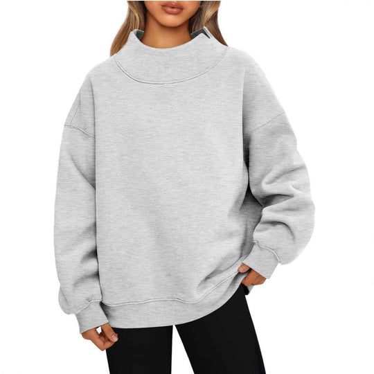 Damen Hochwertiger Stehkragen-Sweater R&B