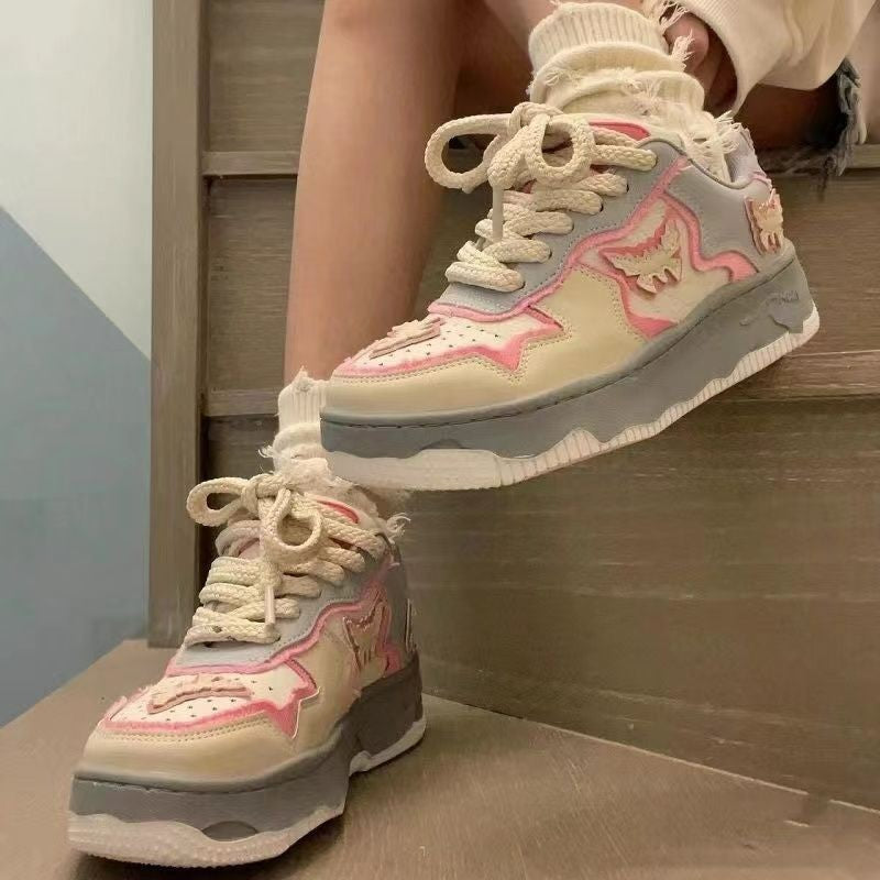 Damen Sportliche Sneakers mit verspieltem Design und atmungsaktiver Oberflächenstruktur R&B