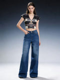 Damen Weite High-Waist Jeans im klassischen Design