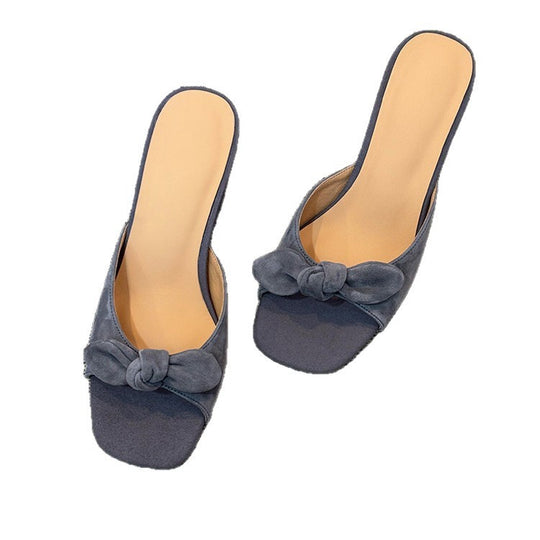 Damen Pantoletten mit zierlichem Knotted-Design und komfortablem Fußbett R&B